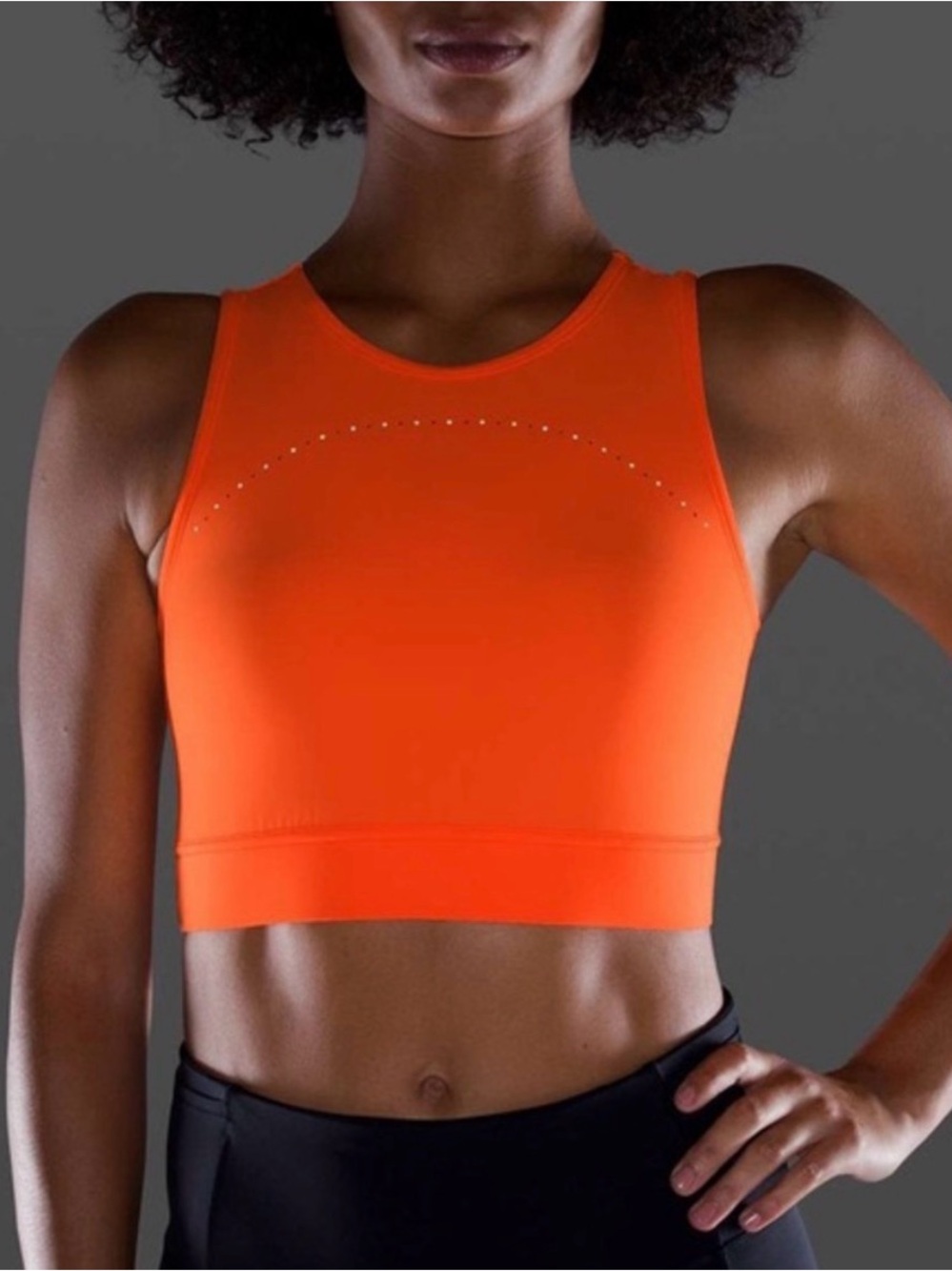 Orange lululemon sleeveless crop top